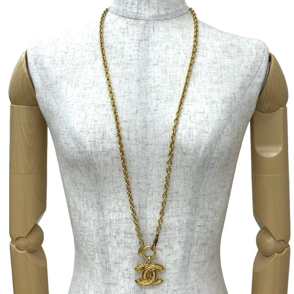 CHANEL Gold Logo Necklace